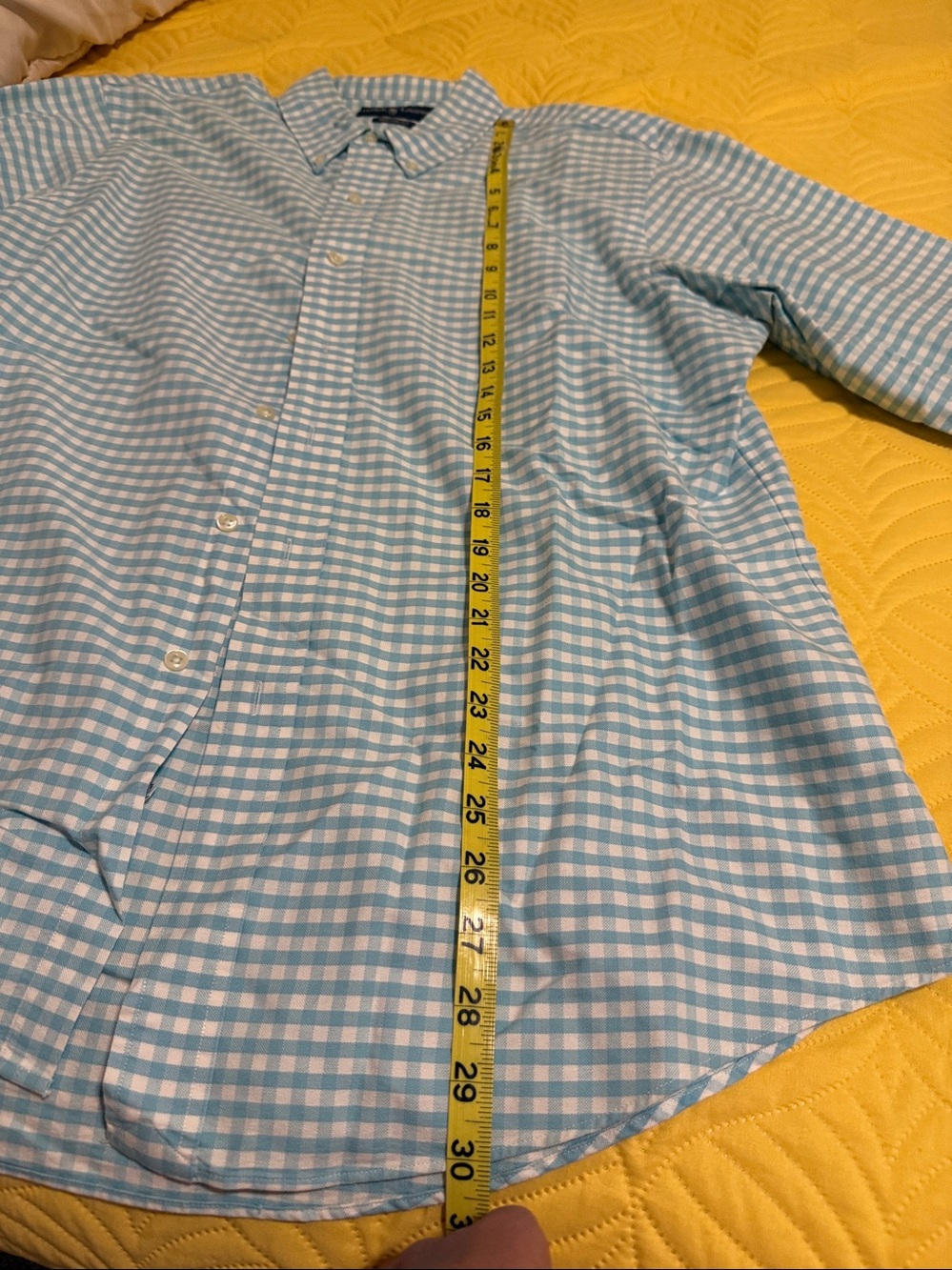 Ralph Lauren custom fit Sky Blue Checkered Men's Shirt - Picture 4 of 5